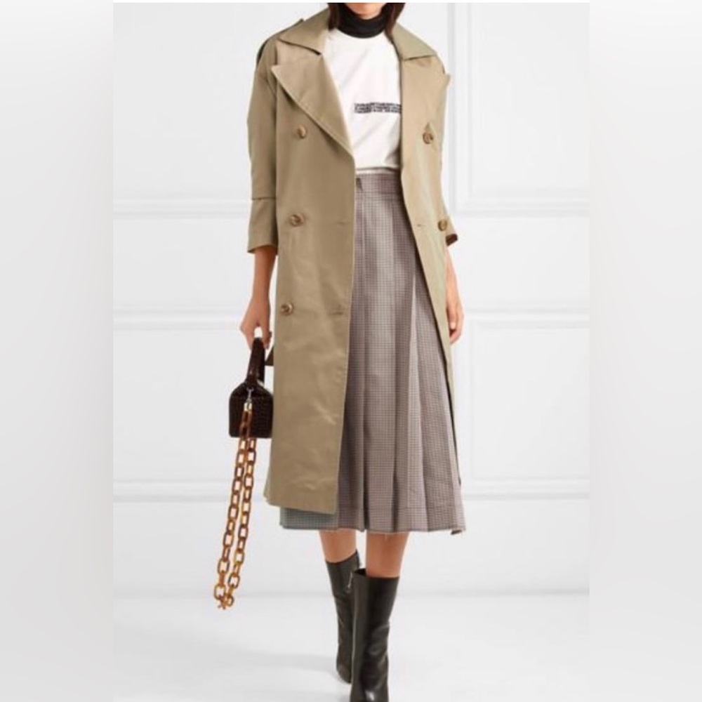 Maje belted cotton trench in beige